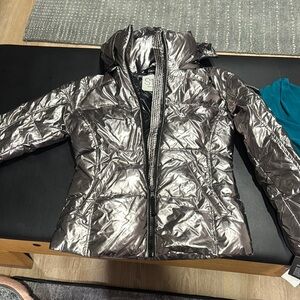 SAM Silver Quilted Puffer Jacket with Insulation